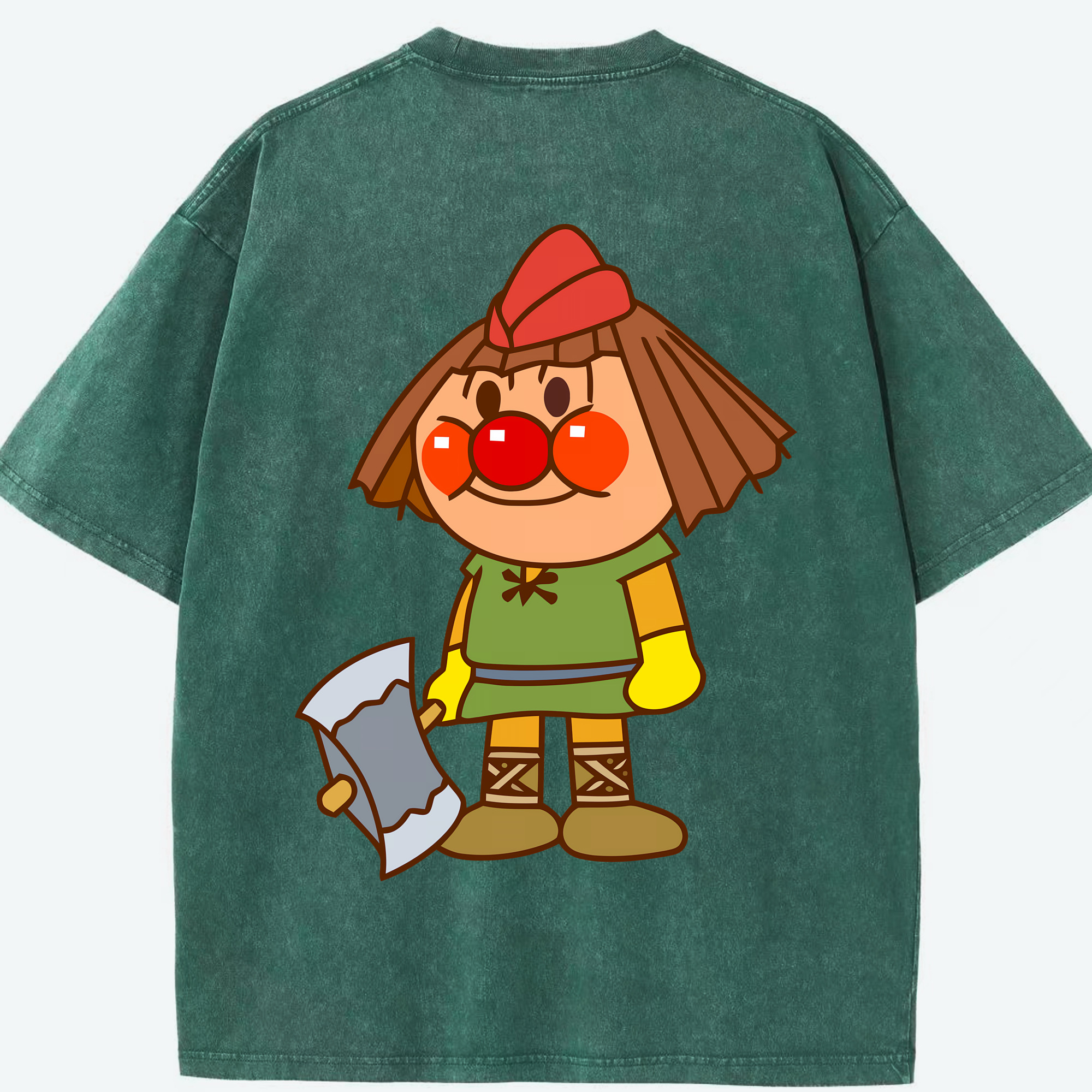 （画像用） アンパンマン Anpanman 綿100% ヴィンテージ風 半袖Tシャツ（背面プリント）